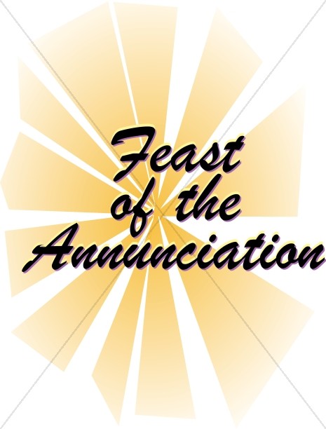 465x612 Feast Of The Annunciation Script With Sun Rays Nativity Word Art