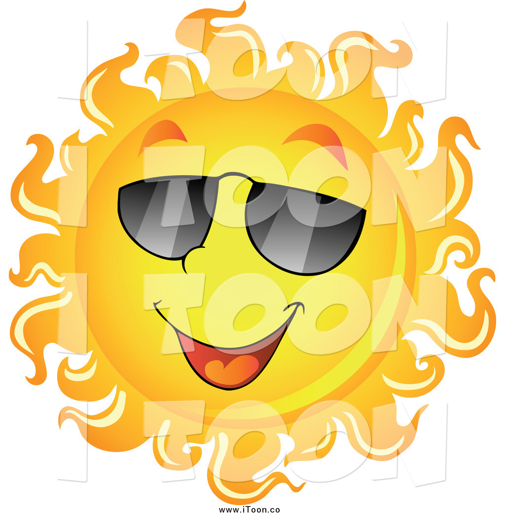 1024x1044 Royalty Free Cartoon Of A Smiling Sun With Shades By Visekart