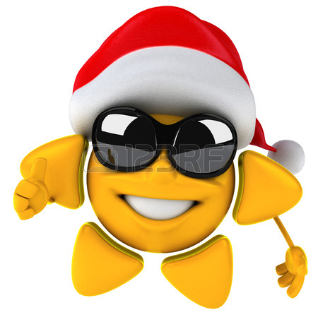 450x449 Sun Character With Shades Santa Hat Stock Photo, Picture