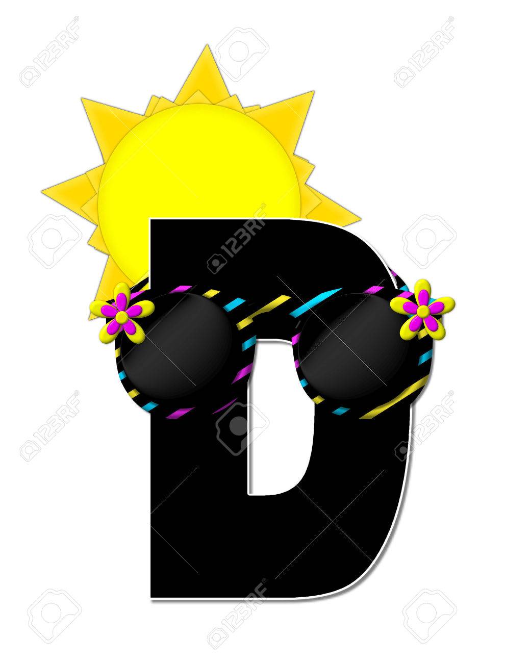 1039x1300 The Letter D, In The Alphabet Set Sun Shades, Is Black