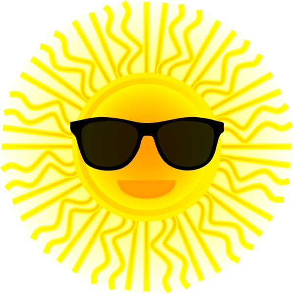 600x600 Sun With Sunglasses Free Vector In Open Office Drawing Svg ( Svg