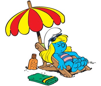 350x298 Smurfette Sunbathing I Love Smurfs!!! Smurfette