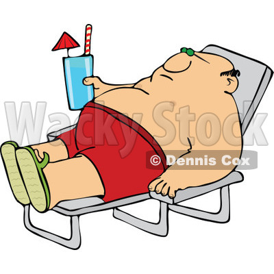 400x400 Clipart Illustration Of A Chubby Bald White Man With A Bad Sunburn
