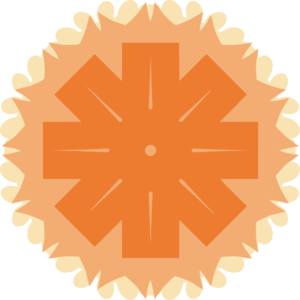 300x300 Orange Sunburst Pattern Clip Art
