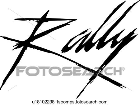 450x336 Clip Art Of , Drybrush, Lettering, Rally, Sign, Sign Co Word