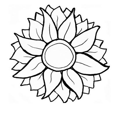 Sunflower Black And White Clipart