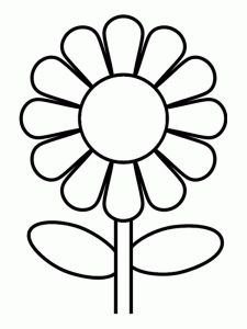 225x300 Sunflower Clipart Black And White