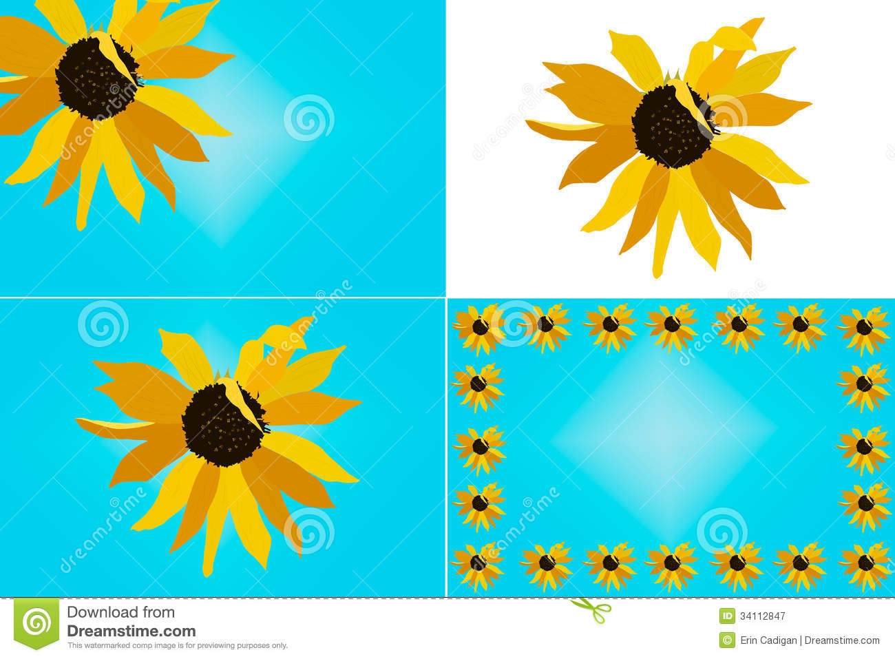 1300x957 Sunflower Border Clipart