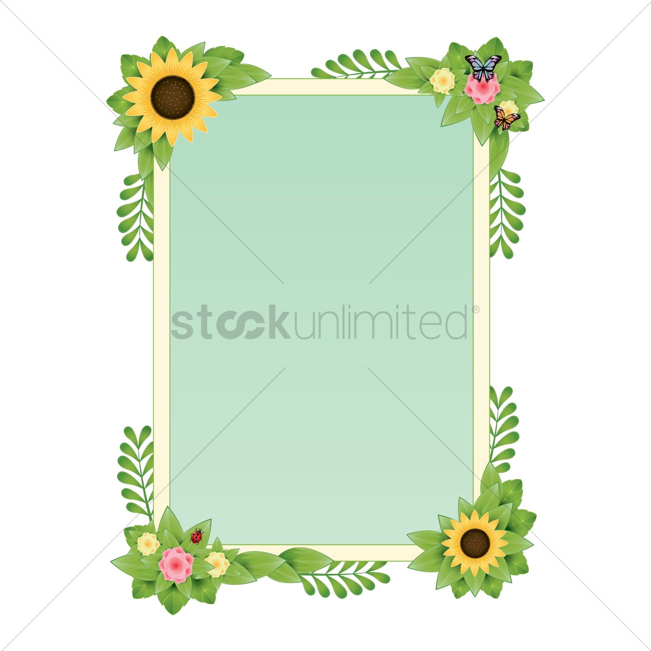 1300x1300 Spring Border Design Vector Image