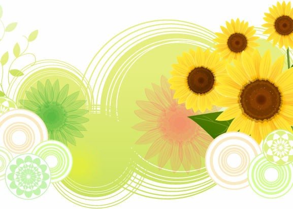 577x412 Sunflower Abstract Vector Illustration Free Vector Graphics