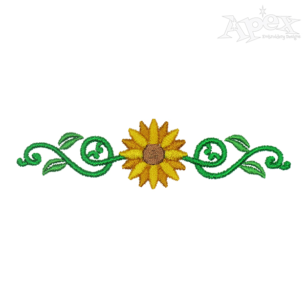 600x600 Sunflower Border Decor Embroidery Design