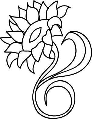 Sunflower Clipart Black And White