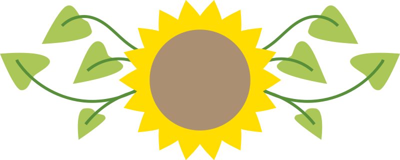 800x320 Sunflower Clipart Scene