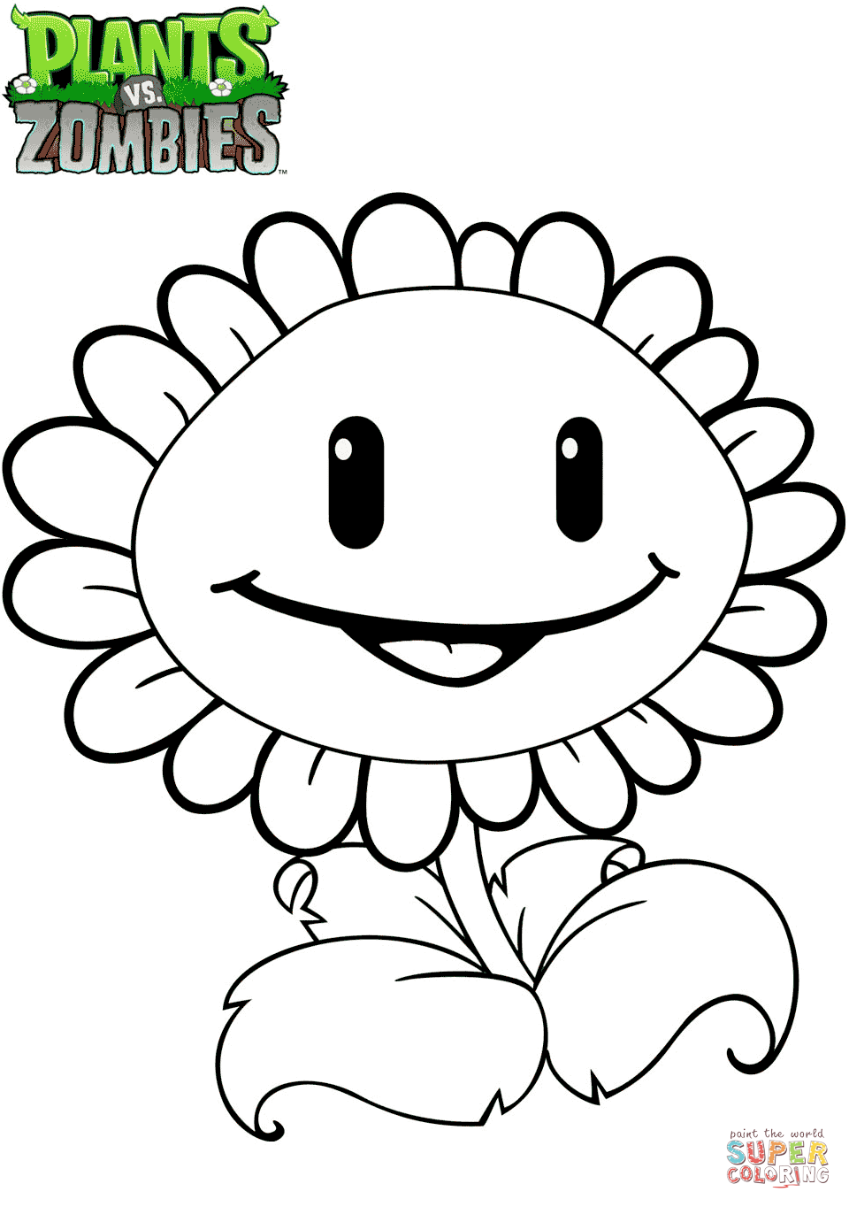 960x1364 Plants Vs. Zombies Sunflower Coloring Page Free Printable