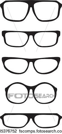 218x470 Clipart Of Vector Black Thick Glasses Set K15376752