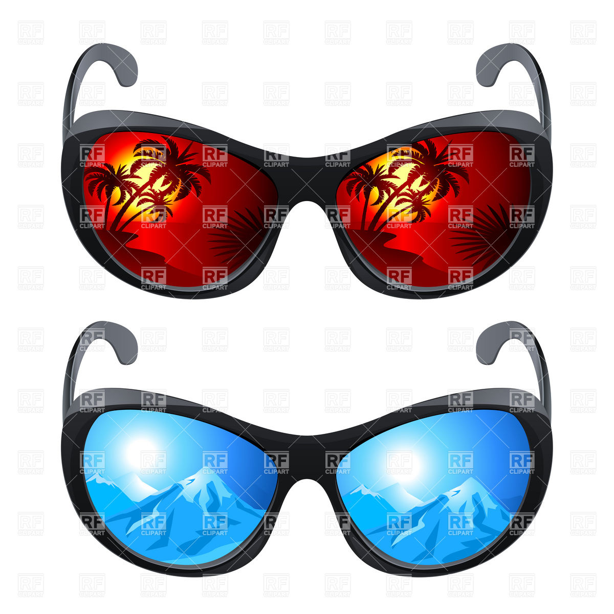 1200x1200 Woman's Sunglasses With Reflection Royalty Free Vector Clip Art