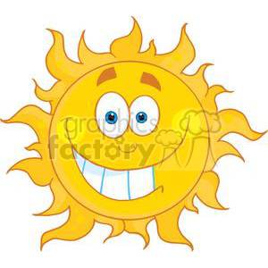 300x300 Royalty Free Smiling Sun Cartoon 381993 Vector Clip Art Image