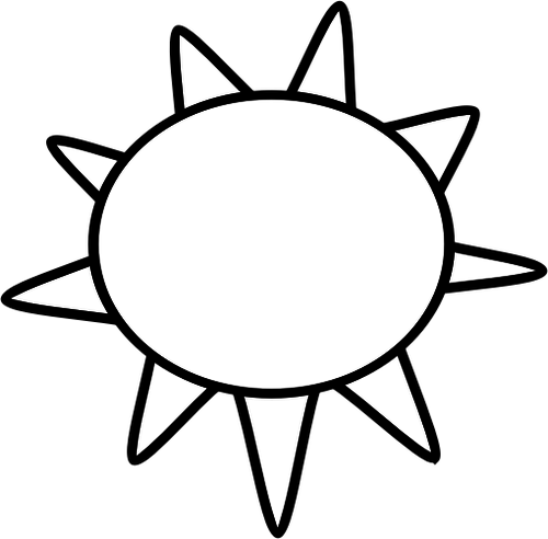 500x492 Black And White Symbol For Sunny Sky Vector Image Public Domain