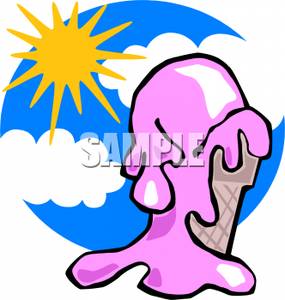 285x300 Melting Ice Cream Cone On A Sunny Day Clipart Picture