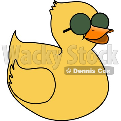 400x400 Duckling Wearing Dark Sunglasses On A Hot Sunny Day Clipart