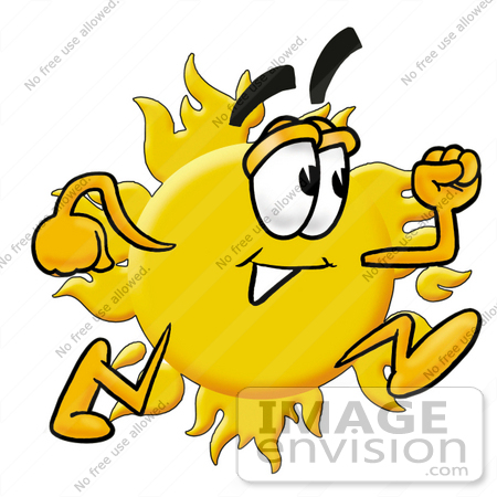450x450 Clip Art Graphic Of A Yellow Sun Cartoon Character Running