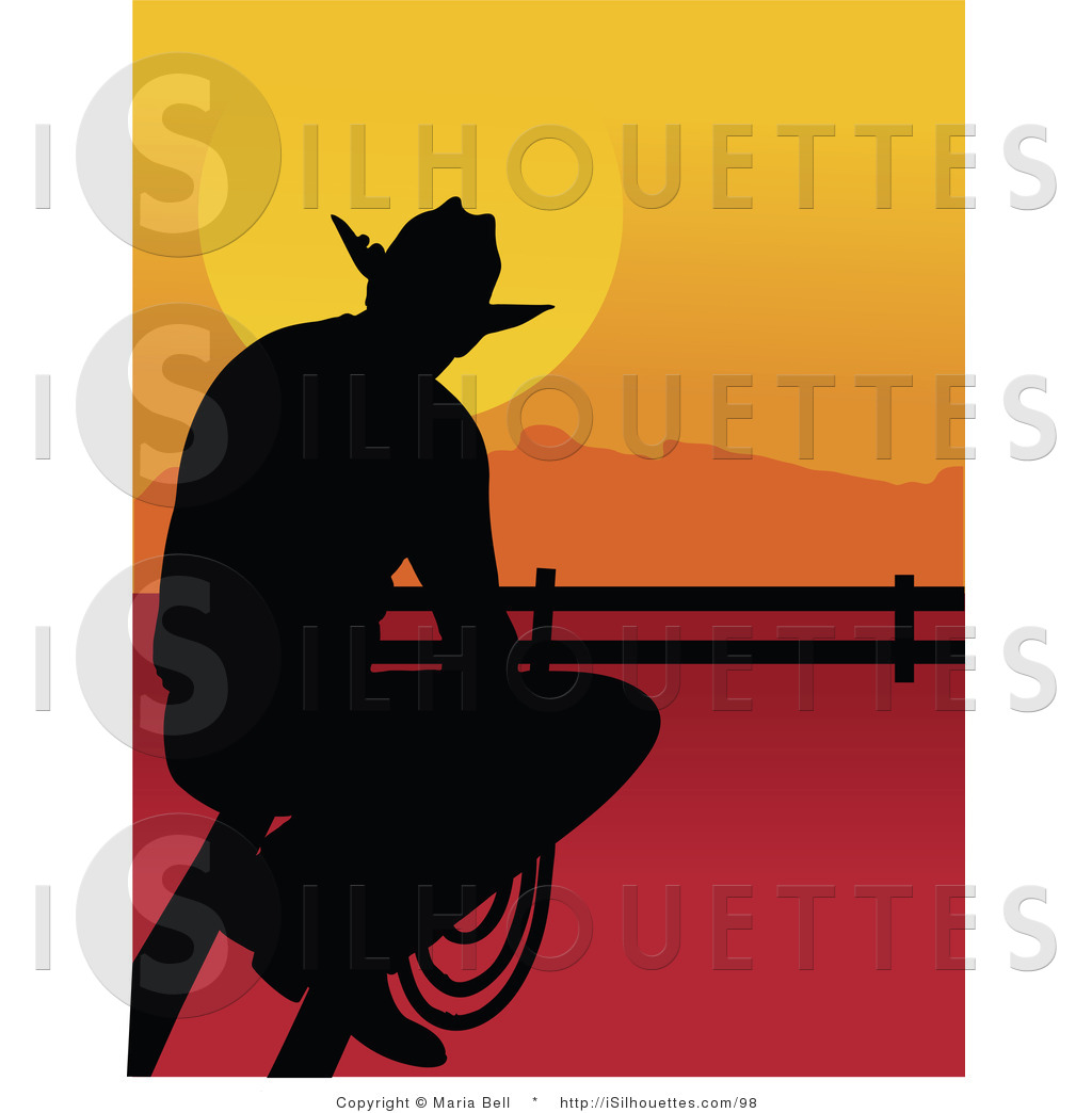 1024x1044 Silhouette Clipart Of A Cowboy Sitting On A Fence