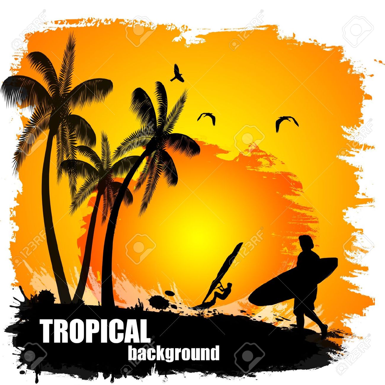 1300x1300 Sunset Clipart Tropical Sunset