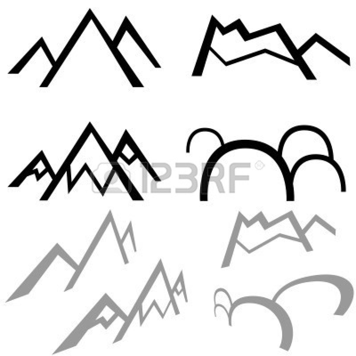 1200x1200 Mountain Range Silhouette Clip Art