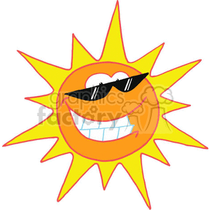 300x300 Royalty Free Happy Summer Sunshine With Shades 377179 Vector Clip
