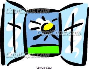 300x235 Sun Shinning Through Open Window Clip Art