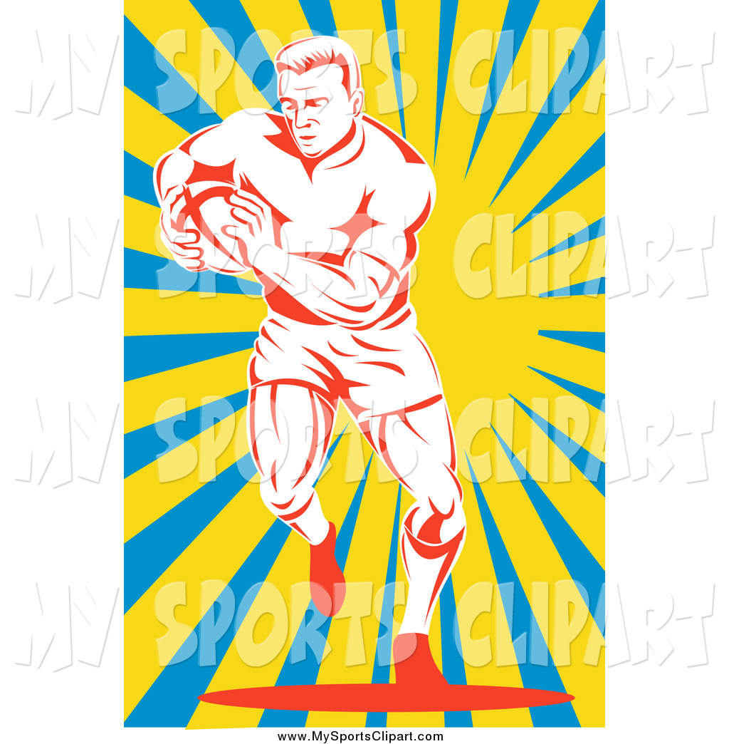 1024x1044 Sports Clip Art Of A Red And White Rugby Football Player Over