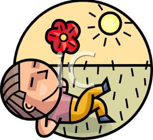 300x273 Man Laying In The Sunshine Out Of Doors On A Sunny Day