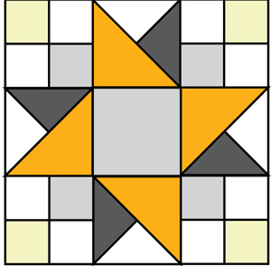 300x294 Peek Of Sunshine Free Quilt Block Pattern