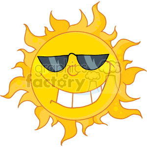 300x300 Royalty Free Sun Wearing Sun Glasses 382197 Vector Clip Art Image