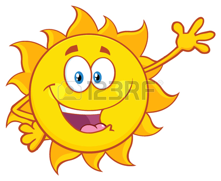 450x369 Smiling Sun Cartoon Mascot Character With Sunglasses Giving