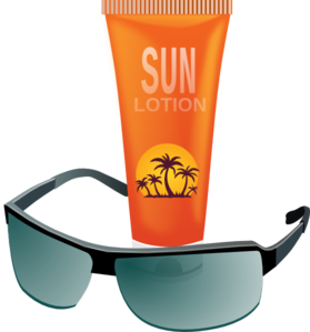 279x299 Sunglasses With Sun Tan Lotion Clip Art