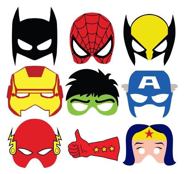 600x564 Super Cute Masks For Photo Booth Or Goodie Bags. Mascaras Para
