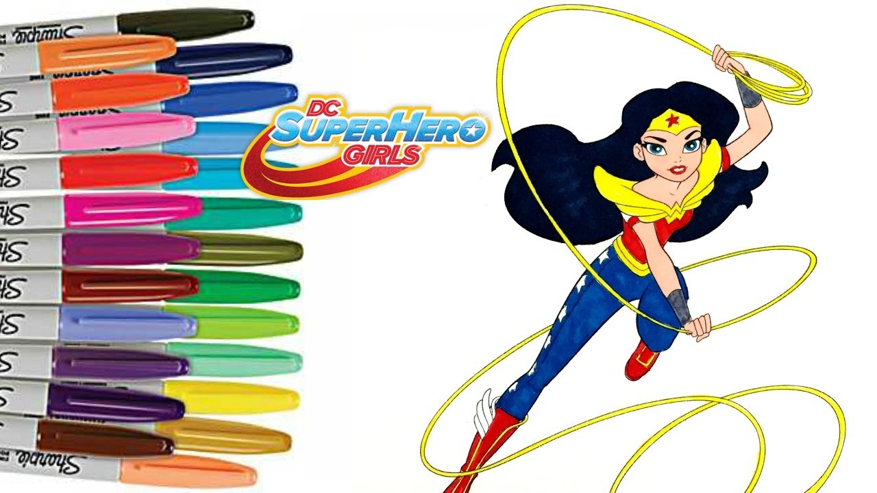 1280x720 Dc Superhero Girls Wonder Woman Coloring Book Page