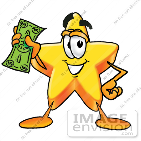 450x450 Cliprt Graphic Of Yellow Star Cartoon Character Holding