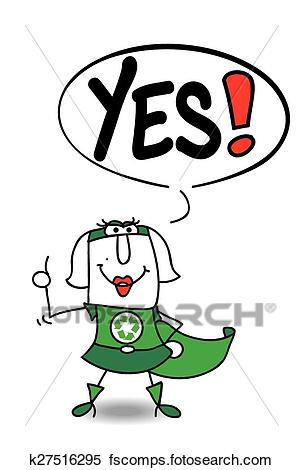 303x470 Clipart Of Yes Super Recycling Woman K27516295