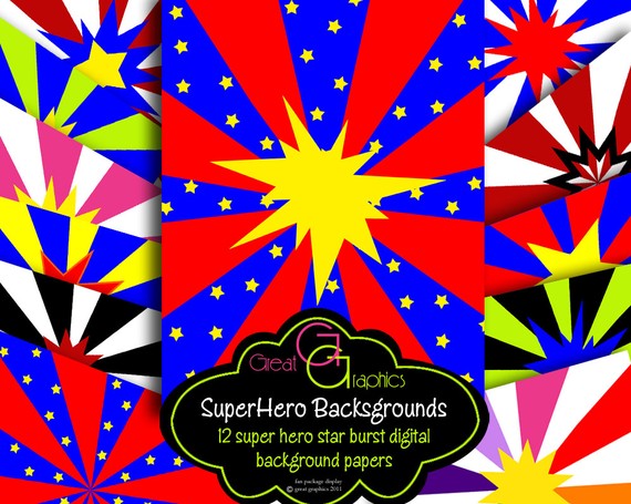570x455 Superhero Digital Clipart