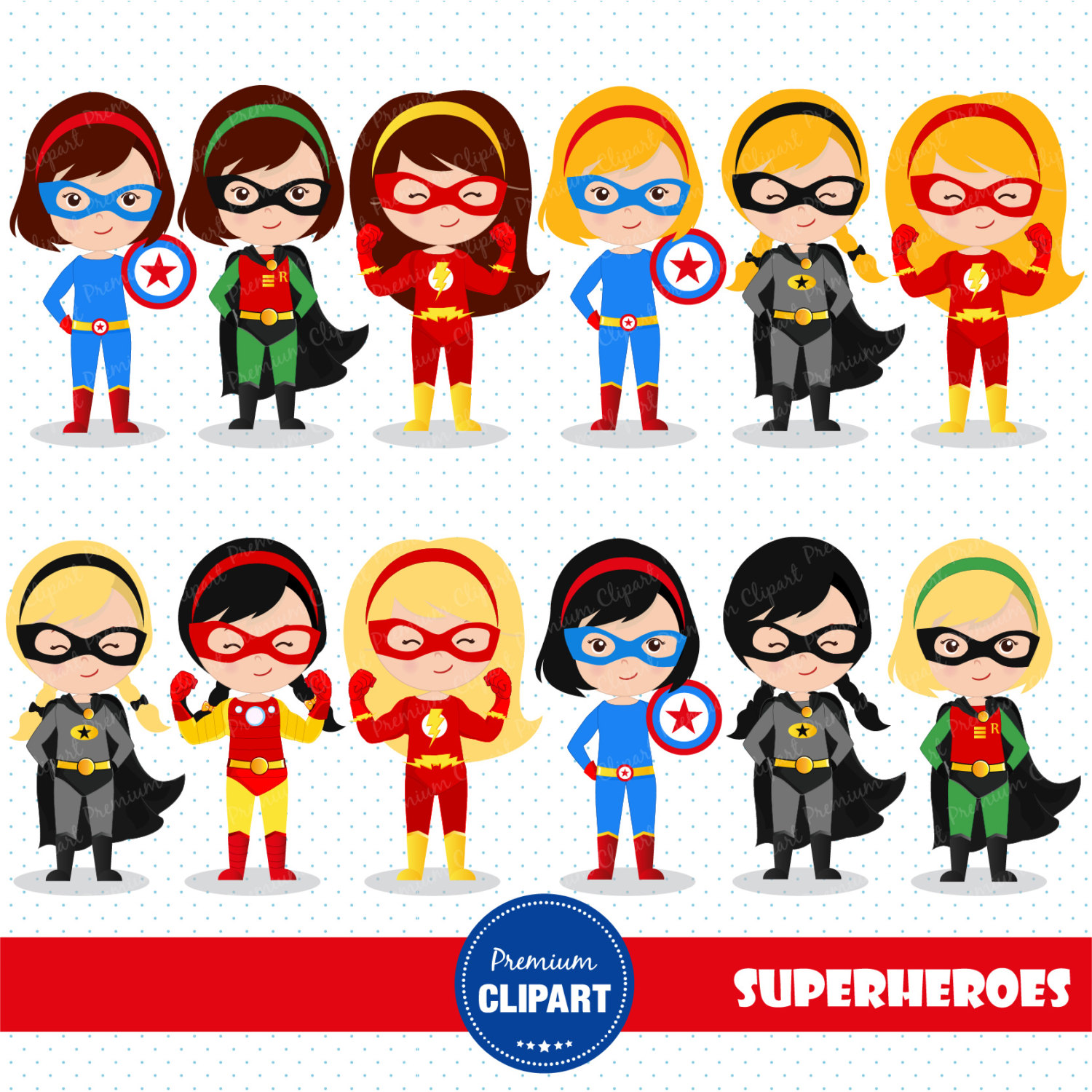 1500x1500 Superhero Clipart, Supergirl Clipart, Superhero Girl Clipart