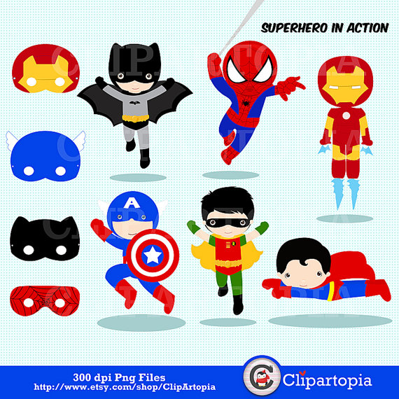 570x570 Superhero In Action Digital Clipart Super Hero Clipart