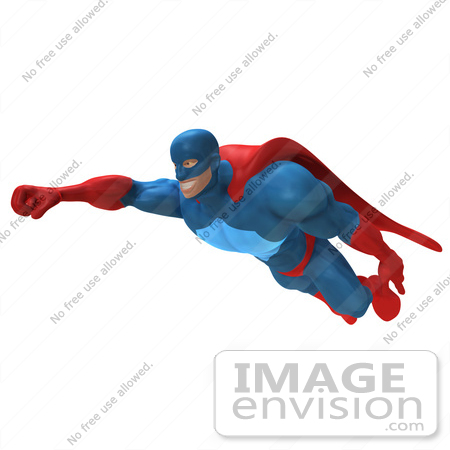 450x450 Royalty Free (Rf) Illustration Of A 3d Powerful Superhero Flying