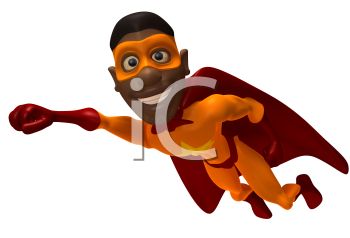 350x238 African American 3d Superhero Flying