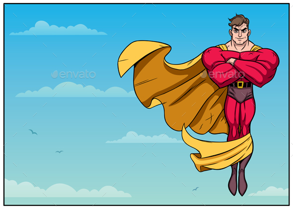 590x420 Download Superhero Flying In Sky Horizontal For Free