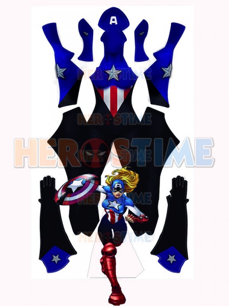 450x600 Female Captain America Custom Superhero Costume