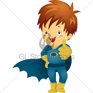 325x325 Little Kid Boy Superhero Doing Superhero Pose Gl Stock Images