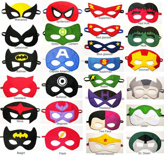 564x540 100 Felt Superhero Masks