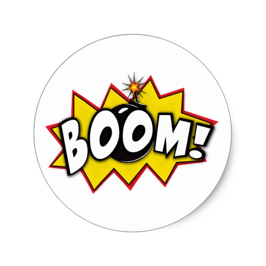 540x540 Boom Superhero Comic Action Words Classic Round Sticker